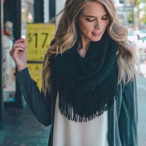 2/$38 New Pointelle Knit Infinity scarf in Black